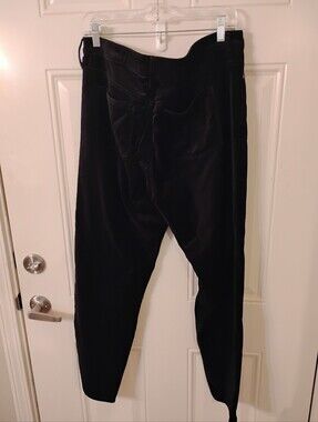 Women's FauxBlack Velvet Pants - Classic Dress Trousers
